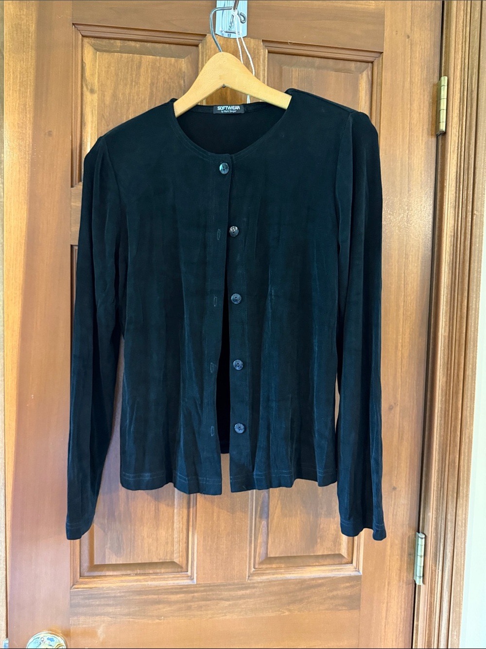 Softwear Black Button-Front Cardigan Blazer
